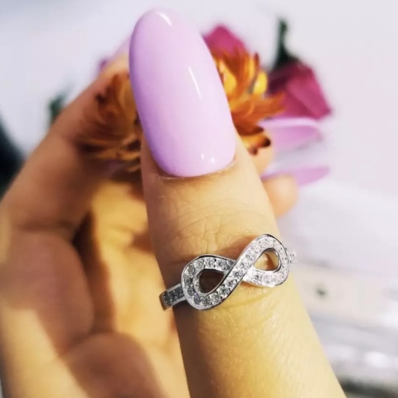 INFINITY 925 STERLING SILVER DIAMOND RING - Picture 2 of 5